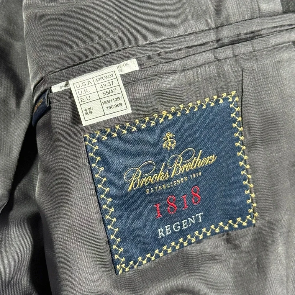 Brooks Brothers Trabaldo Togna Blazer Men 43R Grey Regent Estrato Wool SportCoat